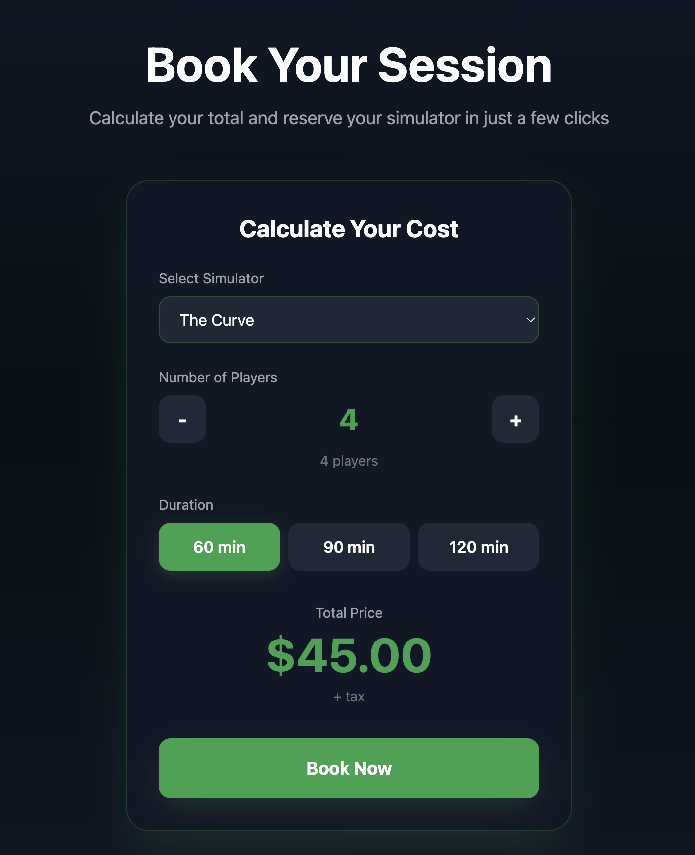 Mobile view of the Digital Golf Fort Erie booking experience.